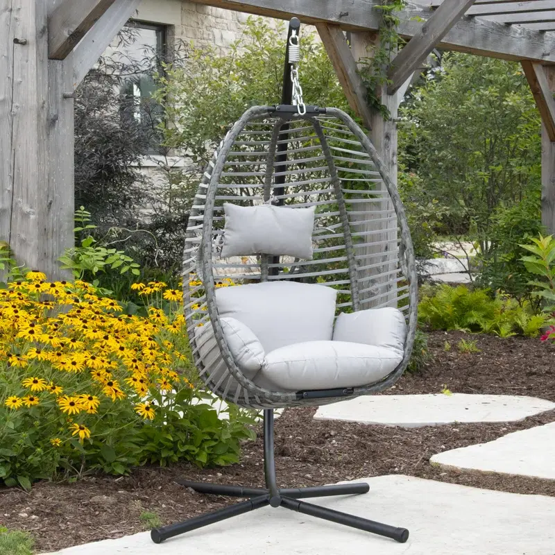Hanging Egg Chair Nest with Stand & Cushions, 250lb Capacity