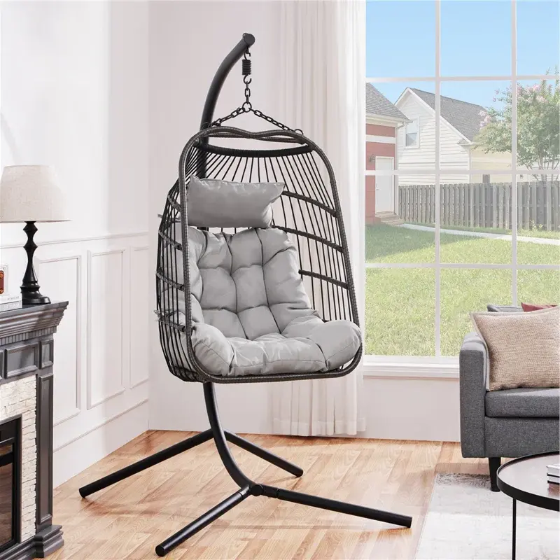 Egg Chair Hanging Nest with Cushions & Stand, 159kg Capacity